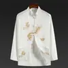Traje Estilo Chinês Tang para Pessoas de Meia-Idade e Idosos, Hanfu para Pai, Traje Longo de Manga Comprida Retrô para Primavera e Verão, Roupa de Vovô, Traje Tai Chi para Exercício Matinal