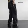 Calça Casual de Malha com Zíper Lateral de Secagem Rápida Estilo Americano para Homens, Calça Esportiva Casual Slim-Fit Tendência para Primavera