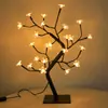 Lâmpada Decorativa de Flor de Cerejeira e Folha de Bordo com Simulação LED para Mesa de Trabalho Luz Noturna Criativa Luz de Ambiente
