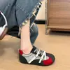 2026 Novo Vintage Color-Block Moda Feminina Cadarço Flat Casual Versátil Esportivo Fivela Tênis