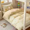 Juego de tres piezas de algodón puro estilo Ins para dormitorio de estudiante con estampado, sábana bajera y sábana encimera de algodón para cama individual de dormitorio, alta calidad y atractivo
