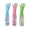 Guantes de Lavavajillas Forrados de Felpa con Mangas Extendidas, Guantes de Goma Impermeables de Látex Forrados de Algodón para Limpieza de Cocina, Guantes para Tareas Domésticas al por Mayor