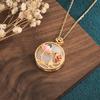 Vintage imitação Hetian jade flor de lótus ano após ano carpa flor de lótus paz fivela colar estilo palácio design jade pingente