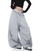 Pantalones de paracaidista de pierna ancha plisados estilo americano, pantalones cargo de trabajo de talla grande de alta costura para verano, pantalones rectos casuales holgados