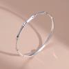Pulseira de bambu prata pura 999 prata de lei brilhante sólida moda nicho simples pulseira de prata nova pulseira para namorada