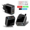Cargador de cabeza de nitruro de galio de 65W Carga rápida europea, americana y británica QC3.0 para adaptador de corriente plano de portátil GaN