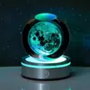 Cielo Estrellado Galaxia Bola de Cristal Tallada en 3D Luz Nocturna Base de Batería Adornos de Escritorio Dormitorio Regalos para Pareja Estudiante