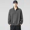 Sudadera de hombre con media cremallera, nueva y moderna para primavera y otoño 2026, camisa base holgada de manga larga para hombre, top de otoño para hombre