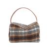 Bolsa xadrez de lã estilo coreano transfronteiriça para mulheres 2023 nova moda de inverno portátil ombro crossbody bolsa feminina