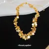 Collar con Flecos de Corazón de Lentejuelas Metálicas Transfronterizo Europeo y Americano Moda Cadena Versátil para Clavícula Diseño de Nicho Collar Gargantilla Accesorio