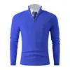 Otoño e Invierno Transfronterizo Nuevo Tejido para Hombre Casual Base Cálido Media Cremallera Cuello Alto Chaqueta Suéter de Punto para Hombre