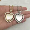 Joyería Hip-Hop Europea y Americana Marco en Forma de Corazón Giratorio de Cobre Sin Foto Estilo Pareja Unisex Colgante de Zirconia de Cobre Ins