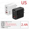 Carregador de cabeça USB Tipo-C com múltiplas portas, kit de carregamento rápido de 30W, carregador europeu, americano e britânico, atacado de fábrica