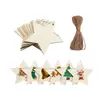 Viruta de Madera de Álamo Estrella de Madera sin Acabar Decoraciones Navideñas DIY Juguete de Estrella de Viruta de Madera para Niños Decoración Navideña