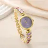 Relógio Pulseira Popular para Estudante de Comércio Exterior, Relógio Feminino Cravejado de Diamantes, Relógio Pulseira de Joia de Luxo Leve, Moda Completa em Diamantes Atacado