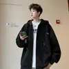 Moletom Cardigan Masculino Primavera Solto Casual Pulôver Top Adolescente Pessoas Gordas Tamanho Grande Roupas Masculinas Jaqueta com Zíper