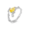 Anillo para Mujer Estilo Europeo y Americano Anillo de Corona con Microincrustaciones de Circonita Color Acero Anillo Ajustable para Dedo Índice Joyería de Diseño de Nicho