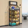Estante de entrega para uso doméstico, pequeño estante de almacenamiento para colocar paquetes en la entrada, para organizar y almacenar artículos diversos fuera de la puerta principal