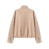 Exportación Transfronteriza Ropa de Mujer Otoño 2025 Estilo Europeo y Americano Cuello Alto Manga Larga Un Botón Textura de Gamuza Chaqueta Chaqueta para Mujer E1