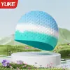 YuKe Nueva Gorra de Natación de Silicona Forma de Gota de Agua Impermeable Ampliada No Aprieta la Cabeza Gorra de Natación de Carreras para Hombres y Niños Gafas
