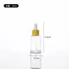 Frasco de Óleo Essencial com Tampa de Grão de Madeira Transparente e Conta-gotas de Borracha, Frasco Vazio para Essência e Cosméticos, Frascos de Distribuição de Óleo Essencial para Venda no Atacado