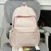 Mochila Estilo Transfronteiriço Fresca e Simples com Laço para Alunas, Adequada para Alunos do Ensino Fundamental II e Ensino Médio, Mochila Versátil Estilo Coreano