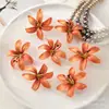 Flor Artificial Lirio Impresa en 3D Flor Falsa de Seda DIY Accesorios para el Cabello Hechos a Mano Flor para Ropa Decoración del Hogar Boda