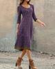 Vestido de Mujer Transfronterizo de Amazon Cuello Redondo Estampado Estilo Bohemio Retro Ajustado Empalme Falda Midi