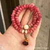 Pulsera de Raíz de Bodhi de Jade Blanco Doble Círculo Estilo Nacional 108 Cuentas de Bodhi Buda para Hombres y Mujeres Pulsera Collar de Loto Venta al por Mayor