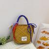 Bolsa de Vacaciones en la Playa para Mujer, Bolso de Mano Tipo Cesta Nuevo y de Moda Primavera 2026, Elegante Bolso de Paja Tejida