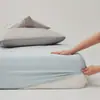 Estilo Hotelero~Sábana Bajera de Algodón Puro de 100 Hilos, Protector de Colchón Sencillo de Color Sólido, Cubierta de Cama a Prueba de Polvo de Cobertura Total