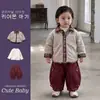 Ropa para niños, chaqueta acolchada de algodón para niños, nuevo estilo de invierno, prenda exterior moderna y elegante para niños pequeños, top cálido, ropa de invierno para niños