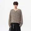 Outono de 2026 Estilo Preguiçoso Retrô Americano Malha Masculina Casual Solta Moda Roupas Masculinas Manga Longa Suéter Top