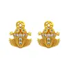Novos Brincos Xuping Estilo Luxo Feitos de Liga de Cobre com Banho de Ouro 24K, Brincos Únicos e Personalizados de Sapo em Ouro Imitado para Mulheres