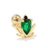 Brincos de Coração Floral com Zircônia Simples e Estilosos Haste de Aço Titânio Ouro 18K Brinco de Piercing Brincos com Parafuso Venda por Atacado
