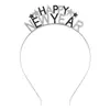 Letras Europeas y Americanas Feliz Año Nuevo Diadema Diadema para Mujer Metal Diosa Fiesta de Año Nuevo Accesorios para el Cabello Diamante Al por Mayor