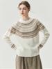 Suéter de Cachemira para Mujer Cuello Redondo Suéter Base Otoño e Invierno Nuevo Diseño de Medio Patrón de Trabajo Pesado Tejido de Manga Larga Ropa Interior