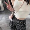 Falda Negra con Diseño Floral, Falda de Verano para Mujer de Nicho de Cintura Alta en Línea A, Falda Corta con Volantes Estilo Dulce