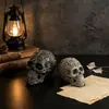 Molde de Silicona Calavera Tallada Retro Vela de Aromaterapia Halloween Molde de Calavera con Patrón 3D