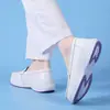 Sapatos de Enfermeira Personalizados para Mulheres, Sola Macia, Respiráveis, Não Cansativos, Couro Genuíno, Branco, Confortáveis, Sola Plana, Antiderrapantes, Sapatos de Trabalho para Hospital Atacado