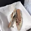 Sapatos Femininos Elegantes de Salto Fino Chuyuji 2026 Verão Novo Simples Casuais Slip-On Mules com Tiras Cruzadas Bico Fechado