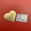 Insignia Corporativa Personalizada Logo Oro Puro 999 Pastel de Corazón Dulce Regalo de Confesión para Novia Lote de Oro Shuibe