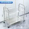 Carrinho de Jantar de Aço Inoxidável Carrinho de Coleta de Pratos Plano de Três Camadas Médica Carrinho de Coleta de Pratos de Coleta Hotel Restaurante Comercial Barraca de Celebridade da Internet Carrinho Pequeno