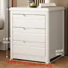 Juego Completo de Mesita de Noche de Madera Maciza, Gabinete de Almacenamiento para Dormitorio Moderno Simple Estilo Chino, Gabinete Grande Simple de 3 Niveles junto a la Cama