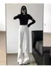 Pantalones Acampanados Gris Oscuro para Mujer, Nuevo Estilo Otoño e Invierno 2025, de Cintura Alta, Petite, Caídos, Deportivos, Casuales, Finos, Ligeramente Acampanados