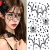 Adesivos de glitter para o rosto de Halloween, adesivos faciais para maquiagem de cosplay, maquiagem de festa, tatuagens temporárias, decorações de fantasia de Halloween, adesivos de rosto