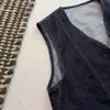 Chaleco Vaquero Retro de Bloques de Color con Cuello en V Estilo Old Money para Mujer, Cárdigan de Primavera y Otoño, Chaleco Casual Ajustado para Mujeres Pequeñas