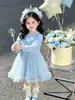 Vestido sudadera estilo coreano de Elsa para niñas, nueva colección otoño 2026, vestido de princesa de malla de calidad de exportación, ropa para niños, disponible para dropshipping