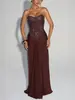 Sitio Independiente de Amazon Ropa Sexy para Mujer Europea y Americana Chica Caliente Vestido de Color Sólido Sin Tirantes de Cintura Alta Ajustado con Lazo para Mujer 8203