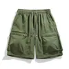 Bermuda Cargo de Verão Estilo Americano Transfronteiriça com Bolsos Tridimensionais, Zíper Simples, Roupa Casual de Rua Resistente Bermuda Masculina